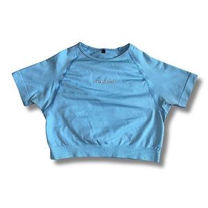 (M) - Blue Alphalete Crop Top